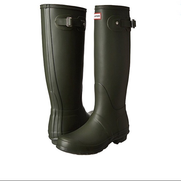 Hunter Shoes - Dark Olive Hunter Original Tall Boot- Size 8F/Eu39